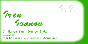 iren ivanov business card